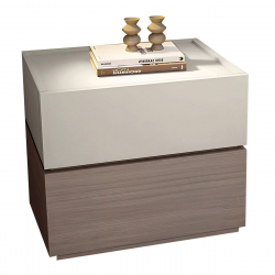 VANITY Κομοδίνο 2 Συρτάρια Αποχρώσεων Sonoma Oak & Cream, με Αποσπώμενα χρωματικά Μέρη  60x40x45cm