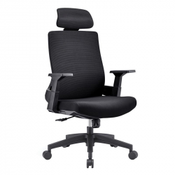 BF8900 Πολυθρόνα Γραφείου Διευθυντή, Mesh Μαύρο, Ύφασμα Μαύρο  64x66x116/128cm