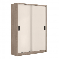 VANITY Ντουλάπα Δίφυλλη - Συρόμενη, Αποχρώσεων Sonoma Oak & Cream  120x60x200cm