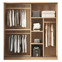 VANITY Ντουλάπα Δίφυλλη - Συρόμενη, Αποχρώσεων Sonoma Oak & Cream  120x60x200cm