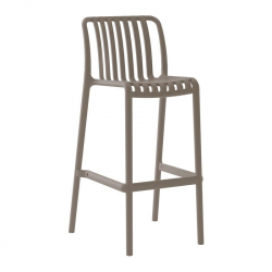 MODA Σκαμπό Bar Στοιβαζόμενο PP - UV Protection, Απόχρωση Mocha  48x47x75/102cm