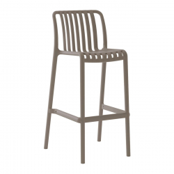 MODA Σκαμπό Bar Στοιβαζόμενο PP - UV Protection, Απόχρωση Mocha  48x47x75/102cm