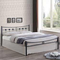 DUGAN Κρεβάτι Διπλό, για Στρώμα 150x200cm, Μέταλλο Βαφή Μαύρο  156x205x83cm