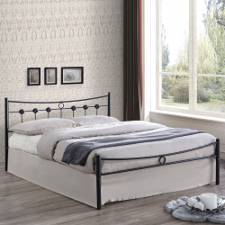 DUGAN Κρεβάτι Διπλό, για Στρώμα 150x200cm, Μέταλλο Βαφή Μαύρο  156x205x83cm