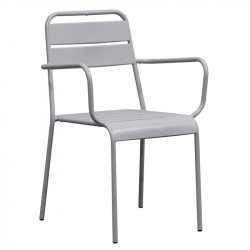BRIO Πολυθρόνα-Pro Στοιβαζόμενη, Μέταλλο Βαφή Cool Grey 4C  57x58x84cm