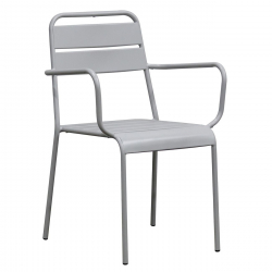 BRIO Πολυθρόνα-Pro Στοιβαζόμενη, Μέταλλο Βαφή Cool Grey 4C  57x58x84cm