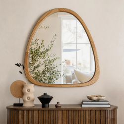 Καθρέπτης Ione pakoworld MDF σε φυσική απόχρωση 55x2,5x60 εκ