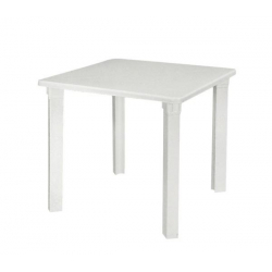 NETTUNO Τραπέζι Dining Κήπου- Βεράντας, PP Άσπρο  80x80x72cm