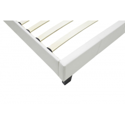 Κρεβάτι Nevil pakoworld 100x200 PU χρώμα λευκό ματ