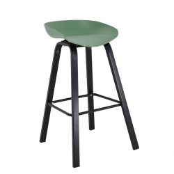 PENT Σκαμπό Bar, Μέταλλο Βαφή Μαύρο, PP Πράσινο  49x52x72/84cm