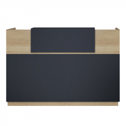 Γραφείο reception Lotus pakoworld σε χρώμα φυσικό - ανθρακί 200x70x110εκ