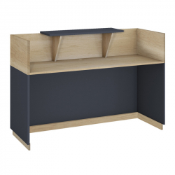 Γραφείο reception Lotus pakoworld σε χρώμα φυσικό - ανθρακί 200x70x110εκ