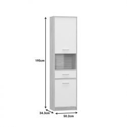 Στήλη Letto pakoworld σε oak - λευκό ματ απόχρωση 50,2x34,3x195εκ