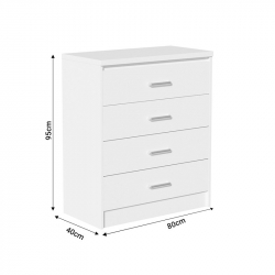 Σετ Κρεβατοκάμαρας Olympus White με Κρεβάτι 140x200εκ Σετ 4τεμ