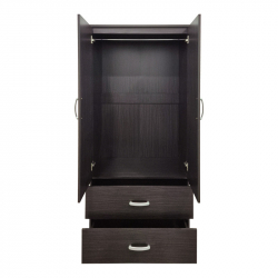 Ντουλάπα δίφυλλη με 2 συρτάρια Alvia pakoworld wenge 80x51.5x180εκ