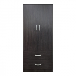 Ντουλάπα δίφυλλη με 2 συρτάρια Alvia pakoworld wenge 80x51.5x180εκ