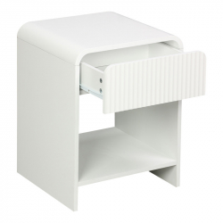 Κομοδίνο Lemperto pakoworld MDF σε λευκή απόχρωση 40x40x53εκ