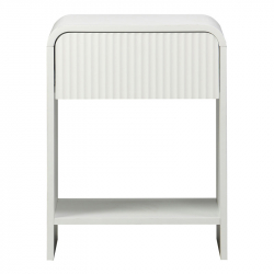 Κομοδίνο Lemperto pakoworld MDF σε λευκή απόχρωση 40x40x53εκ