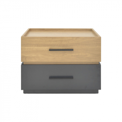 Κομοδίνο Sonlen pakoworld mdf σε sonoma-ανθρακί απόχρωση 60x40x44.5εκ