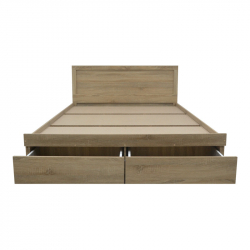 Κρεβάτι Olympus pakoworld με συρτάρι σε sonoma απόχρωση 140x200εκ