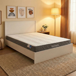 Κρεβάτι με στρώμα Athos-Dreamer pakoworld λευκό 160x200εκ