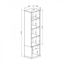 Σύνθετο σαλονιού Norda pakoworld κρεμ με oak 187x40x58,4εκ