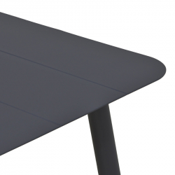 Τραπέζι Vista pakoworld αλουμίνιο σε μαύρη απόχρωση 120x70x72εκ