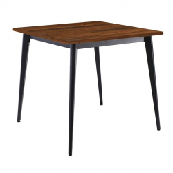 VIDAL Τραπέζι Μέταλλο Βαφή Μαύρο, Επιφάνεια 80x80cm/16mm Contract Sliq Walnut  81x81x73cm
