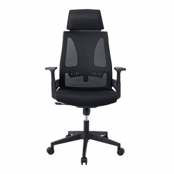 BF8750 Πολυθρόνα Γραφείου Διευθυντή, Mesh Μαύρο, Ύφασμα Μαύρο  65x64x117/127cm