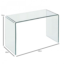GLASSER Κονσόλα - Γραφείο Διάφανο Γυαλί 12mm  120x60x75cm