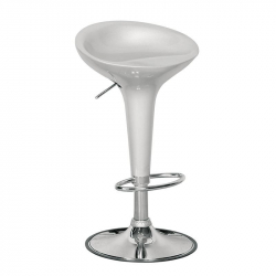 DISCO Σκαμπό BAR, Βάση Χρώμιο, ABS Silver, Ύψος Ρυθμιζόμενο, Περιστρεφόμενο  44x40x71/92cm