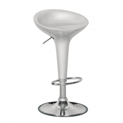 DISCO Σκαμπό BAR, Βάση Χρώμιο, ABS Silver, Ύψος Ρυθμιζόμενο, Περιστρεφόμενο  44x40x71/92cm