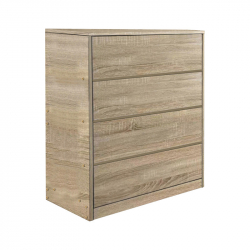 Συρταριέρα Kuanger pakoworld mdf σε φυσική απόχρωση 80x40x80εκ