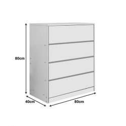 Συρταριέρα Kuanger pakoworld mdf σε φυσική απόχρωση 80x40x80εκ