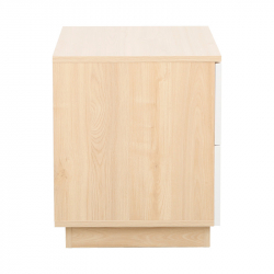 Κομοδίνο Verena pakoworld φυσικό με λευκό 48x40x48εκ