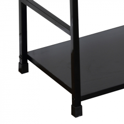 Βιβλιοθήκη Manlo pakoworld μαύρο μέταλλο 58.6x23.5x144εκ