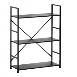 Βιβλιοθήκη-ραφιέρα Manlo pakoworld μαύρο μέταλλο 58.6x23.5x80εκ