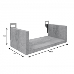 Ραφιέρα τοίχου Derva pakoworld σε λευκή απόχρωση 30x15x10cm