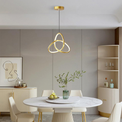 Φωτιστικό οροφής Trinity pakoworld led μέταλλο χρυσό Φ22x100εκ