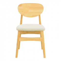 Καρέκλα Cardith pakoworld rubberwood-plywood σε φυσική απόχρωση-ύφασμα γκρι-μπεζ 48x51x78εκ