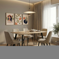 Τραπέζι Squaro pakoworld sonoma mdf με μαύρα μεταλλικά πόδια 120x70x75εκ