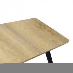 Τραπέζι Squaro pakoworld sonoma mdf με μαύρα μεταλλικά πόδια 120x70x75εκ