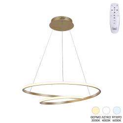 Φωτιστικό οροφής Rexon pakoworld led μέταλλο χρυσό Φ49x12εκ