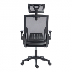 Καρέκλα γραφείου Plymot pakoworld mesh χρώμα μαύρο 48x58x112-122εκ