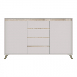 Μπουφές Belka pakoworld κρεμ με oak 155x45x93,7εκ