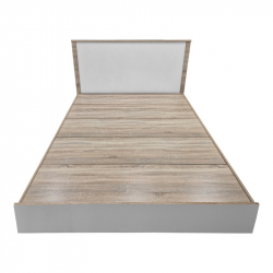 Κρεβάτι με στρώμα Athos Utopia pakoworld sonoma και λευκό 160x200εκ