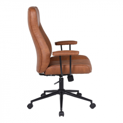Καρέκλα γραφείου διευθυντή Philareti pakoworld καφέ PU 74x71,5x108-118εκ