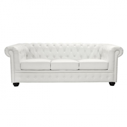 ΚΑΝΑΠΕΣ 3ΘΕΣΙΟΣ T.CHESTERFIELD HM3009.02 ΤΕΧΝΟΔΕΡΜΑ ΛΕΥΚΟ ΜΑΤ 208x90x73 εκ.