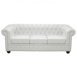 ΚΑΝΑΠΕΣ 3ΘΕΣΙΟΣ T.CHESTERFIELD HM3009.02 ΤΕΧΝΟΔΕΡΜΑ ΛΕΥΚΟ ΜΑΤ 208x90x73 εκ.