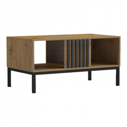 Τραπέζι σαλονιού Delanka pakoworld oak-μαύρο 92x50x46εκ